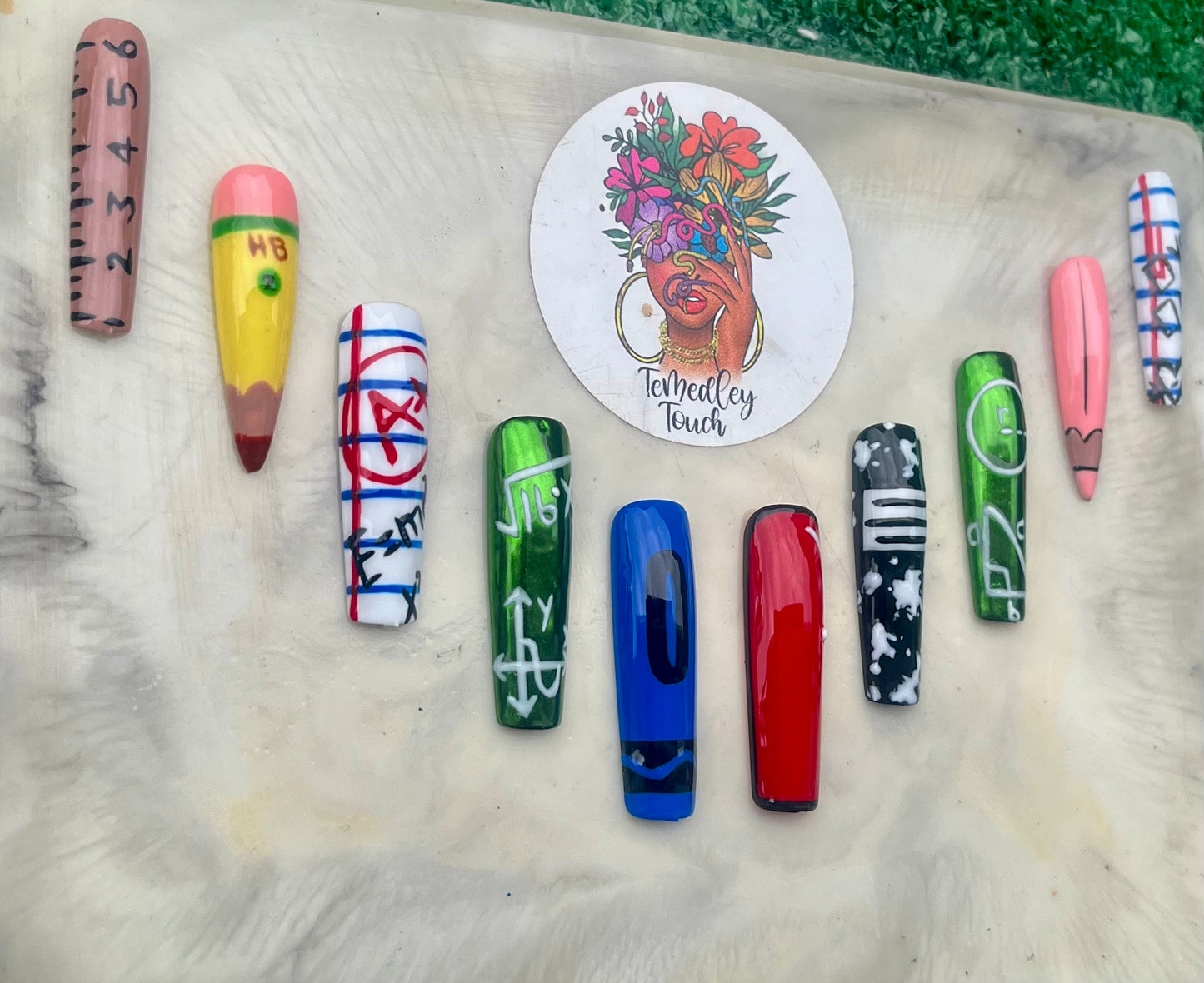 Back to school press on nails