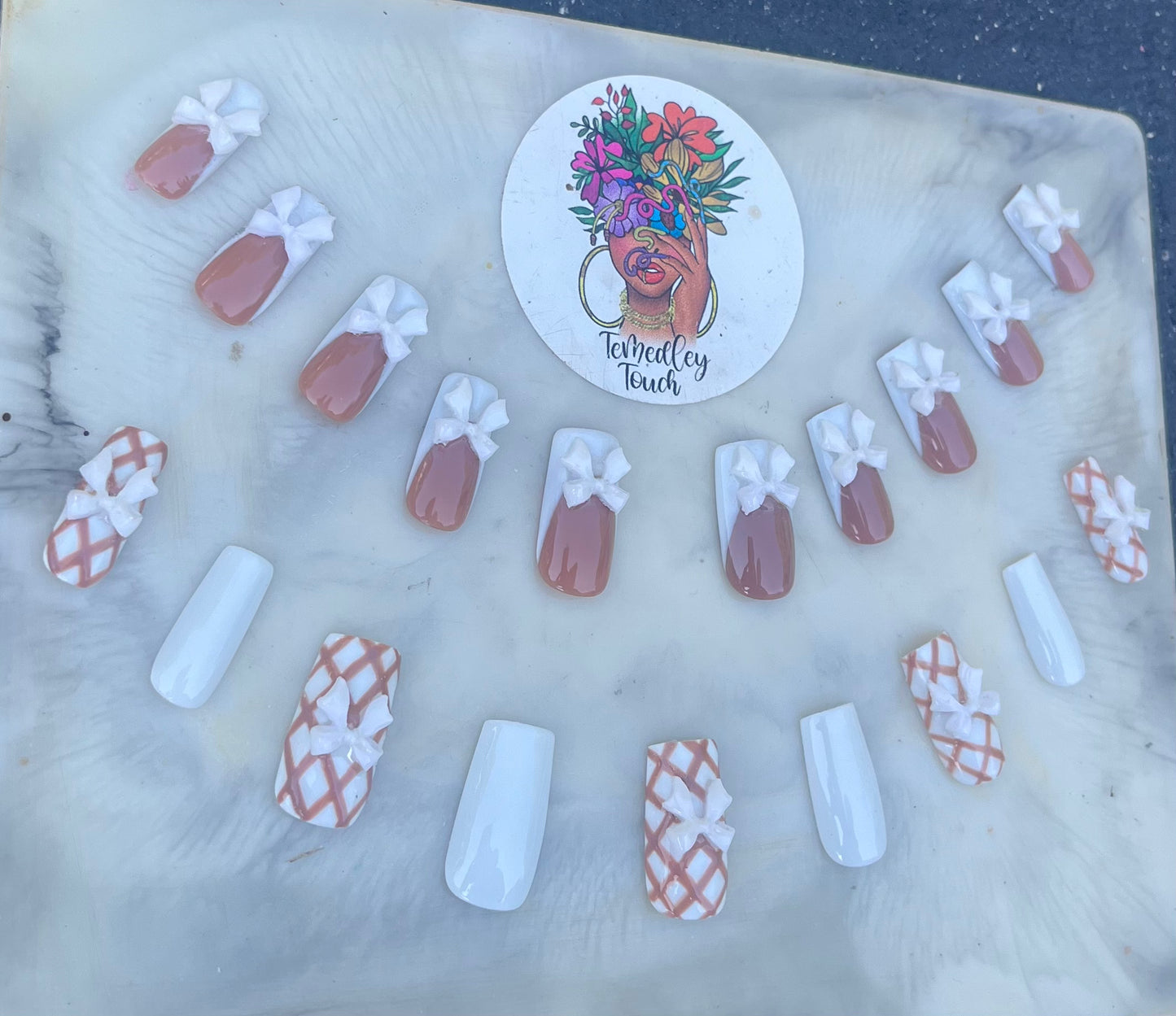 Babydoll French tip press on nails