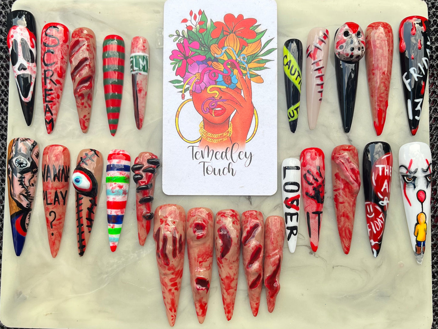 Horror press on nail set