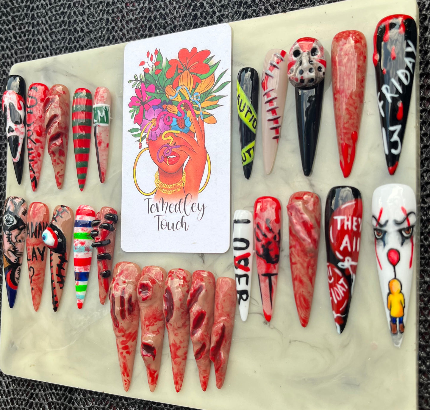 Horror press on nail set
