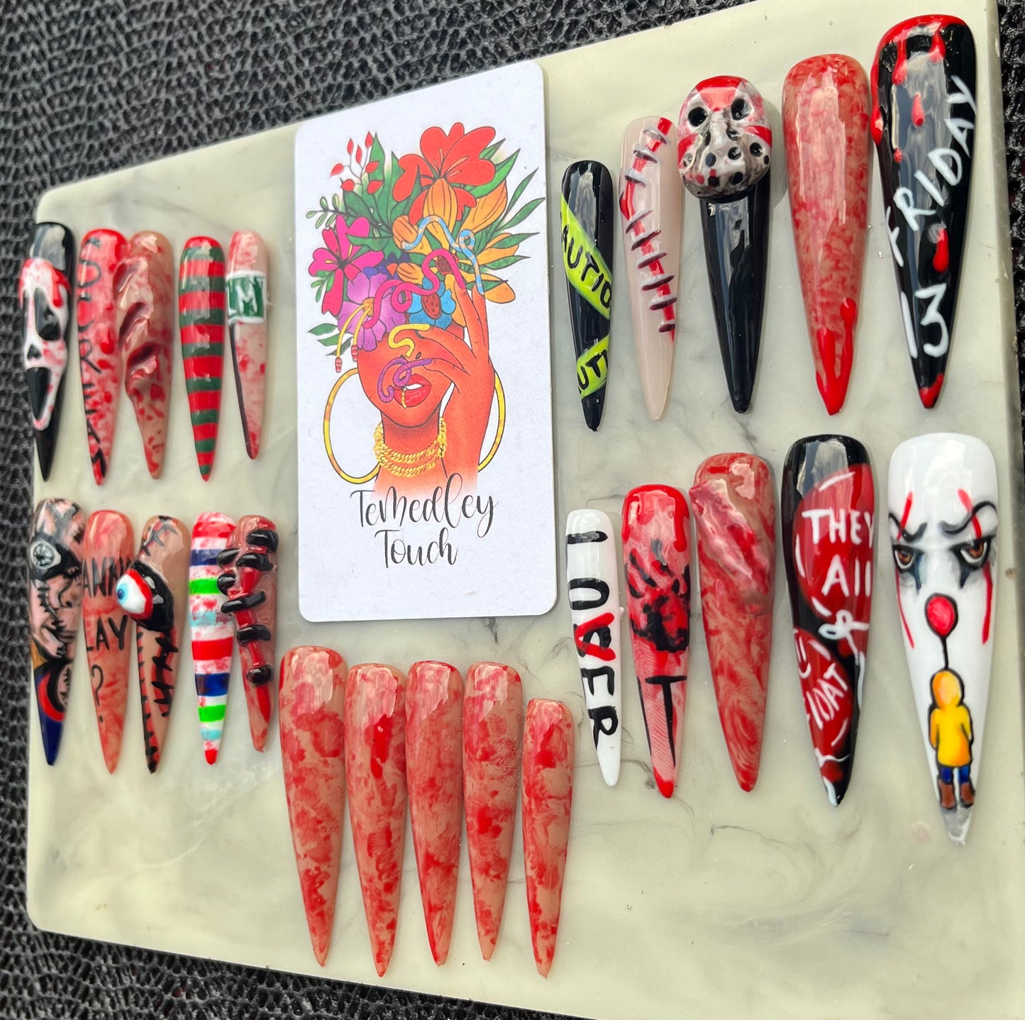 Horror press on nail set