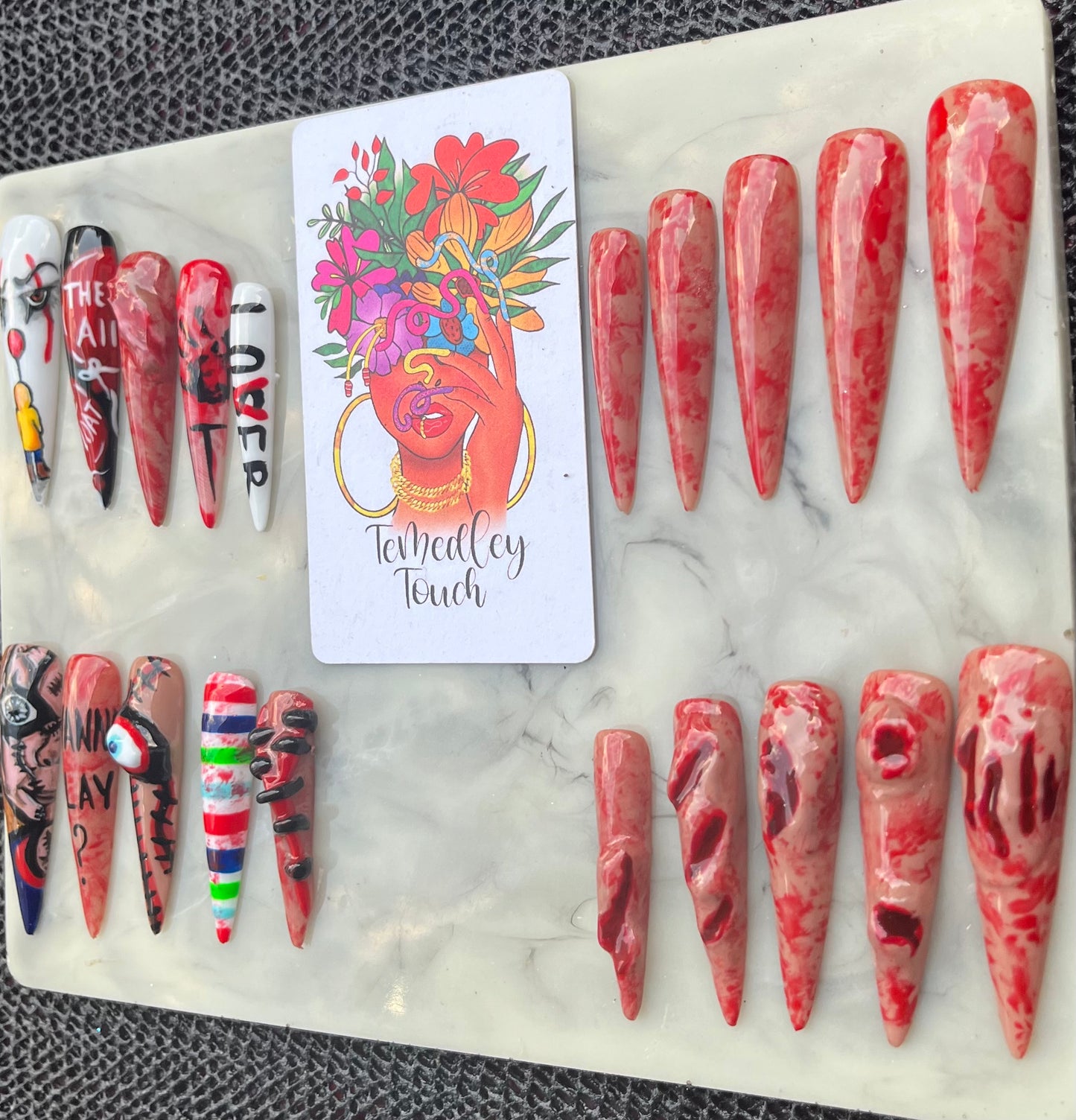 Chucky & IT horror press on nail set