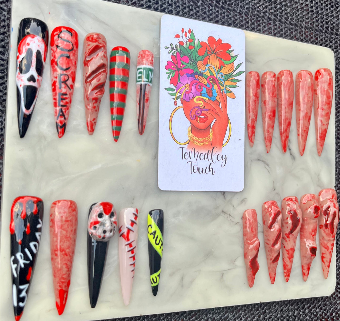 Horror press on nail set (Scream&Jason)