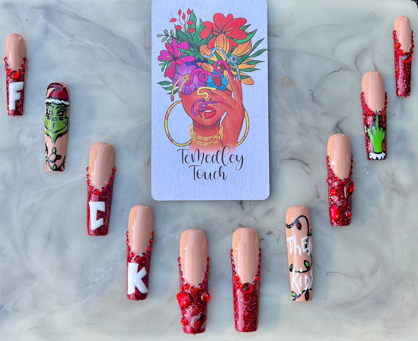 The Grinch (F*^! Them Kids) press on nails