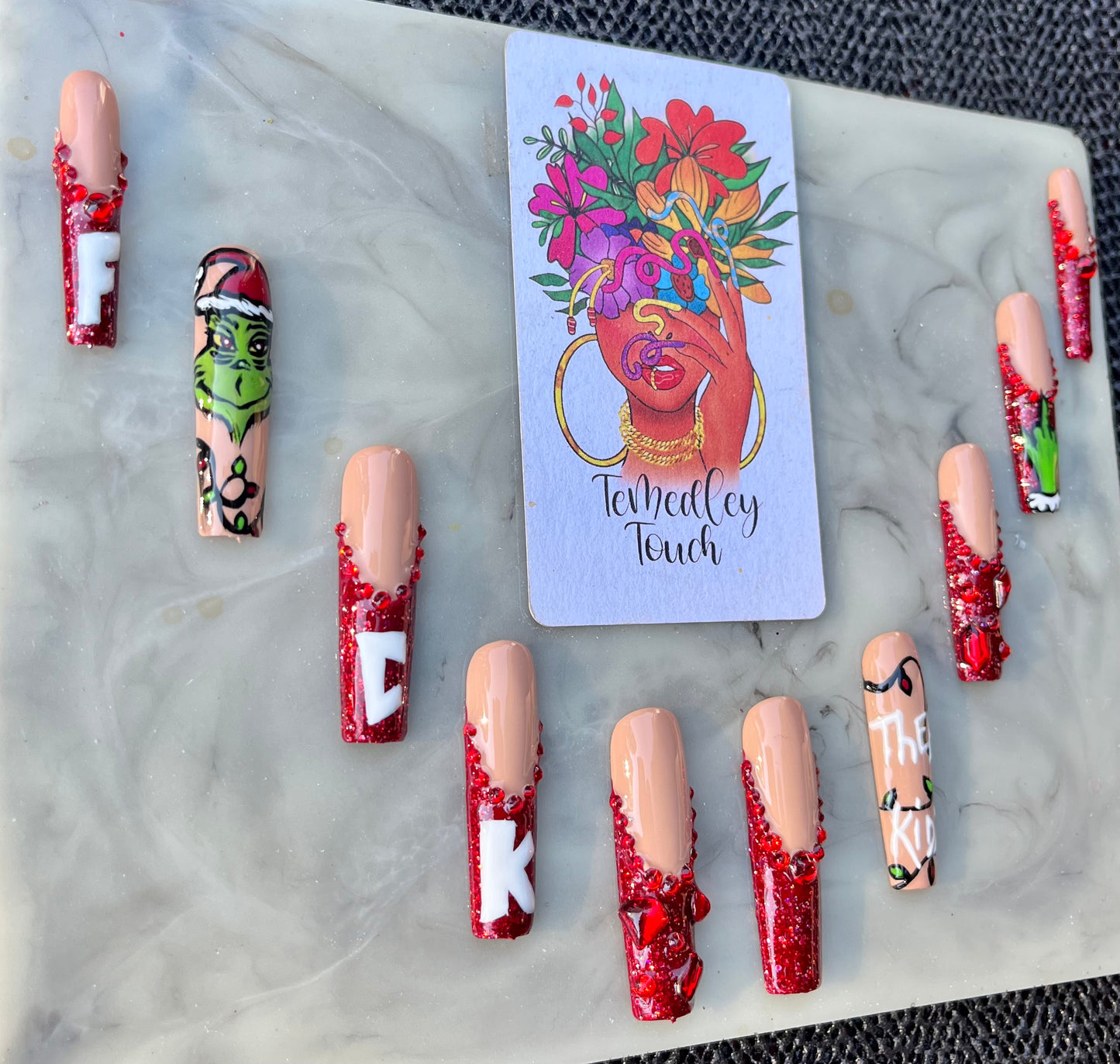 The Grinch (F*^! Them Kids) press on nails