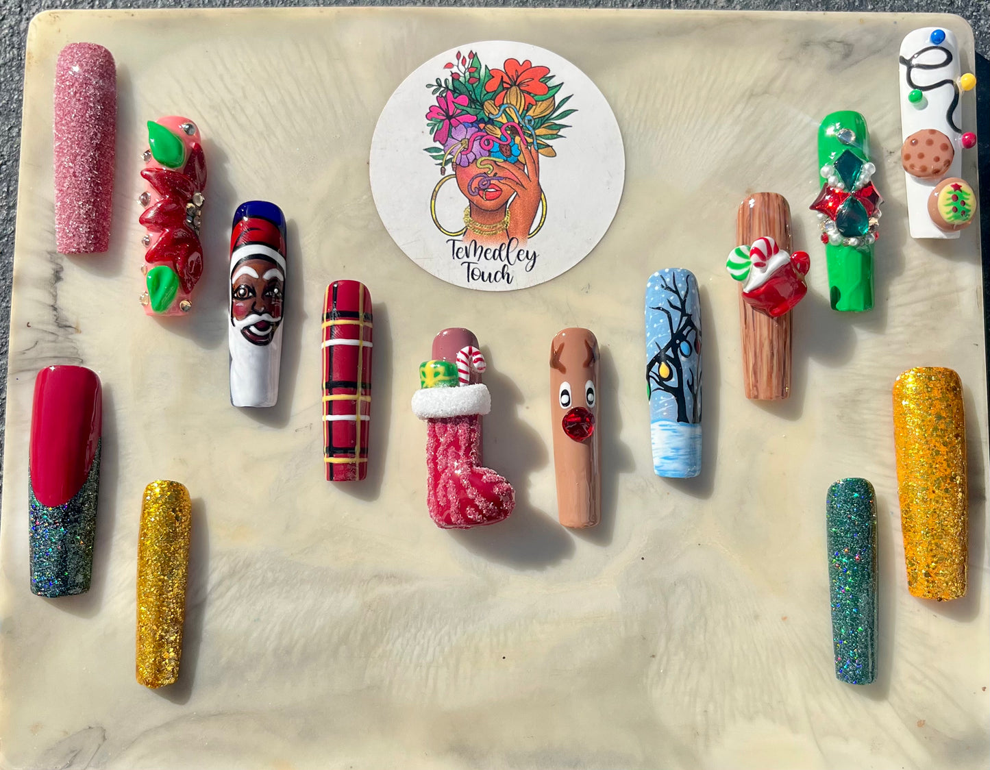 Christmas Eve press on nails