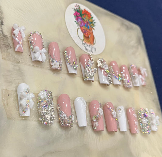 Bling French Tip Nails