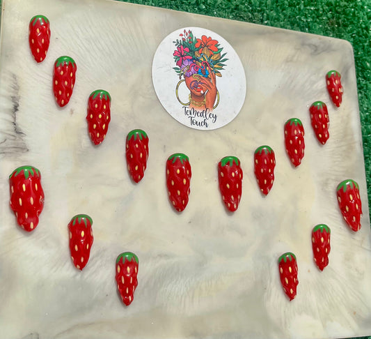 Strawberry Press on nails