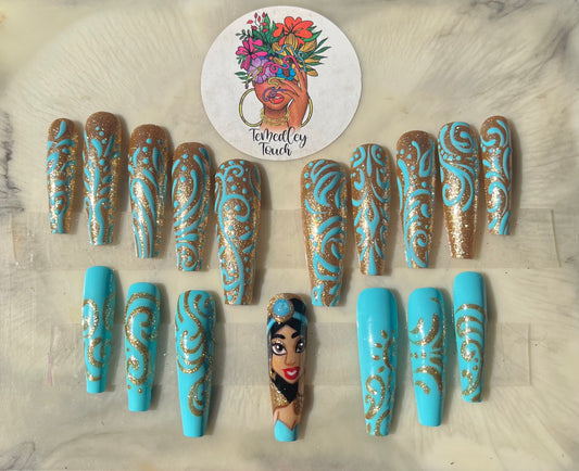 Princess Jasmine Press On Nails
