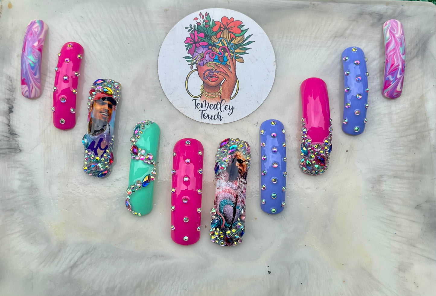 3XL curve Chris Brown press on nails