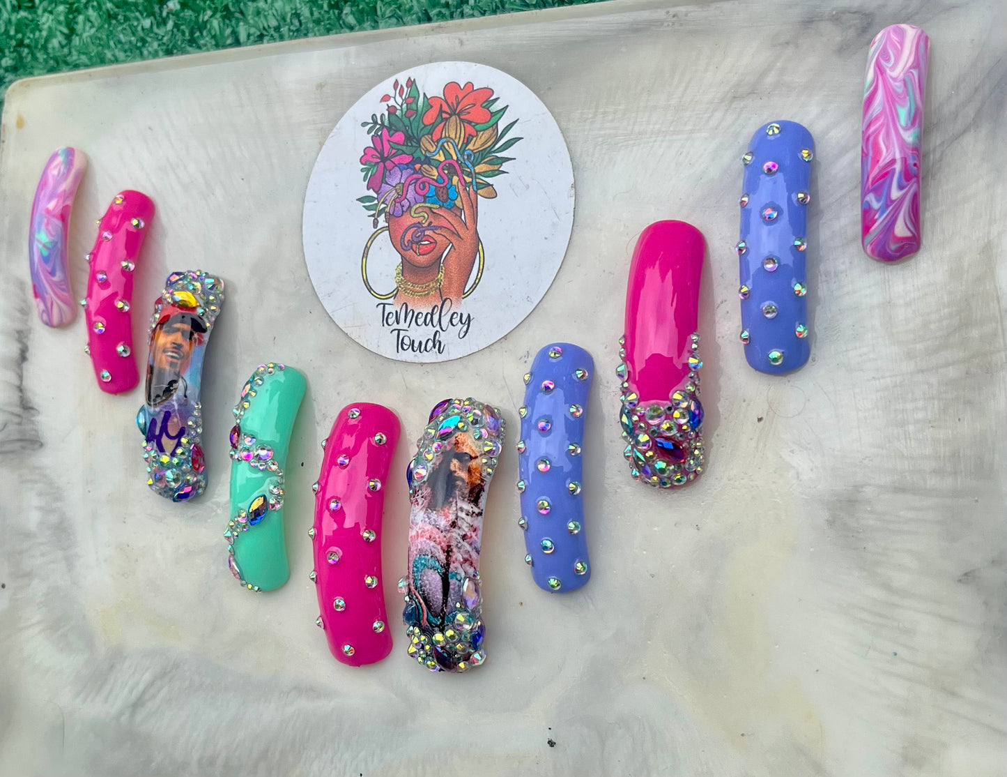 3XL curve Chris Brown press on nails