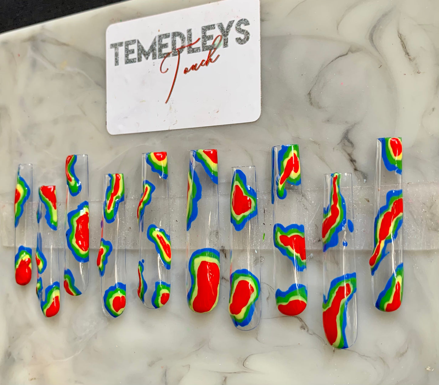 Clear thermal press on nails