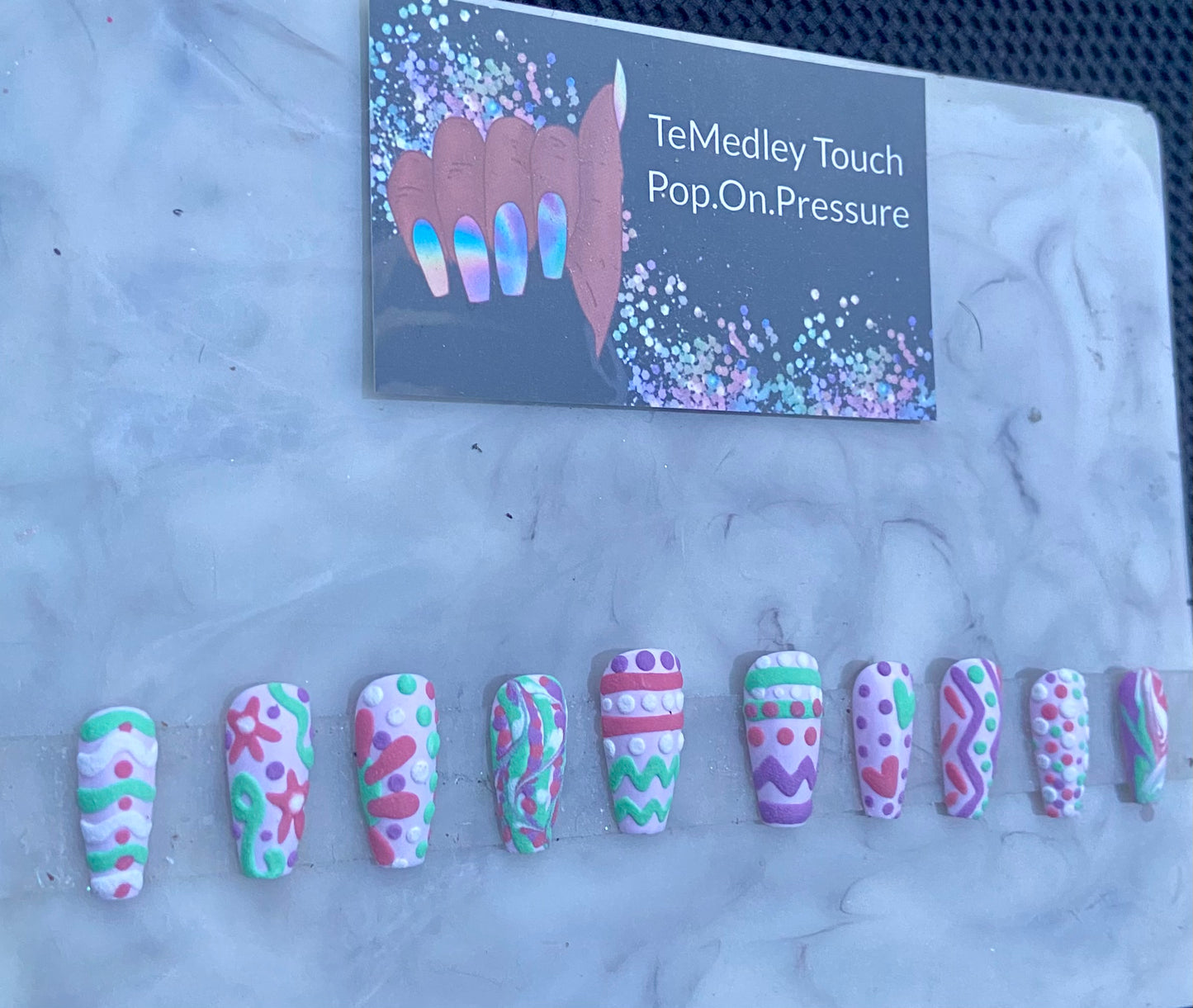 Easter egg 3D press on nails