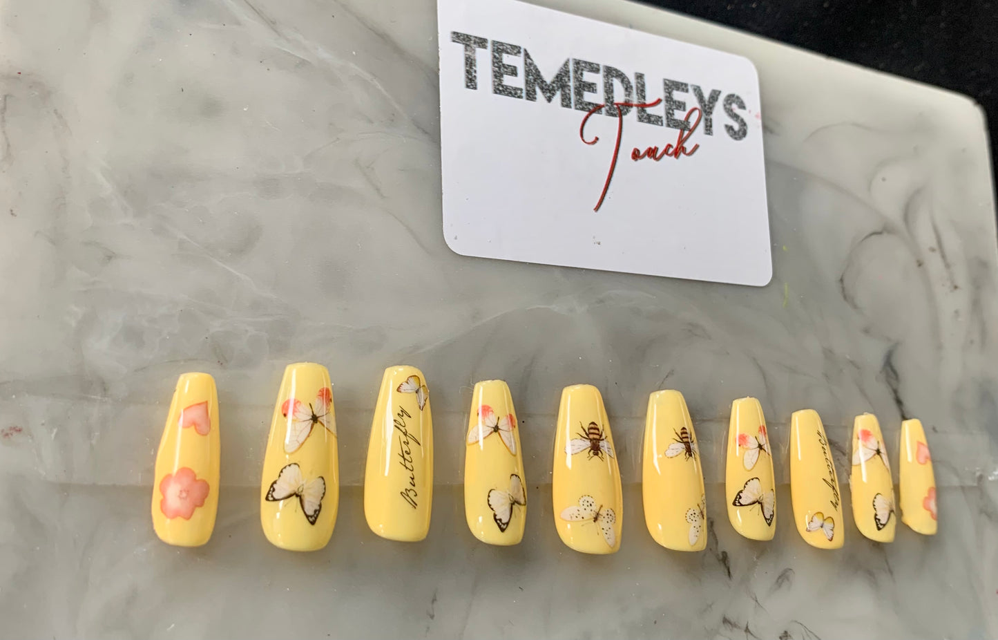 Ballerina butterfly press on nails