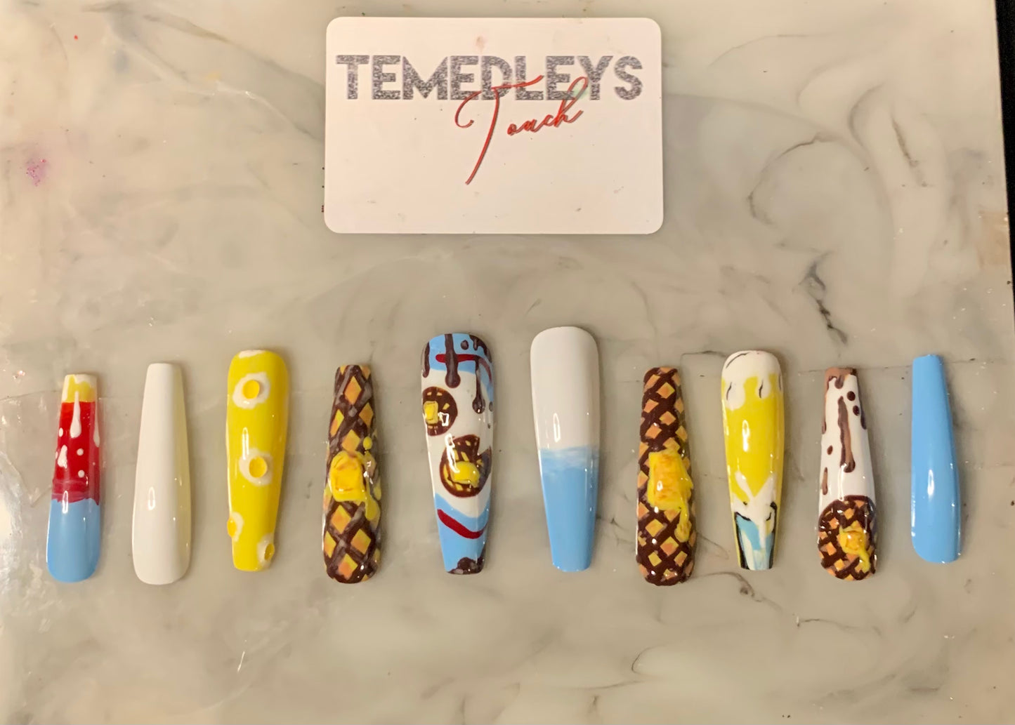 Waffle press on nails
