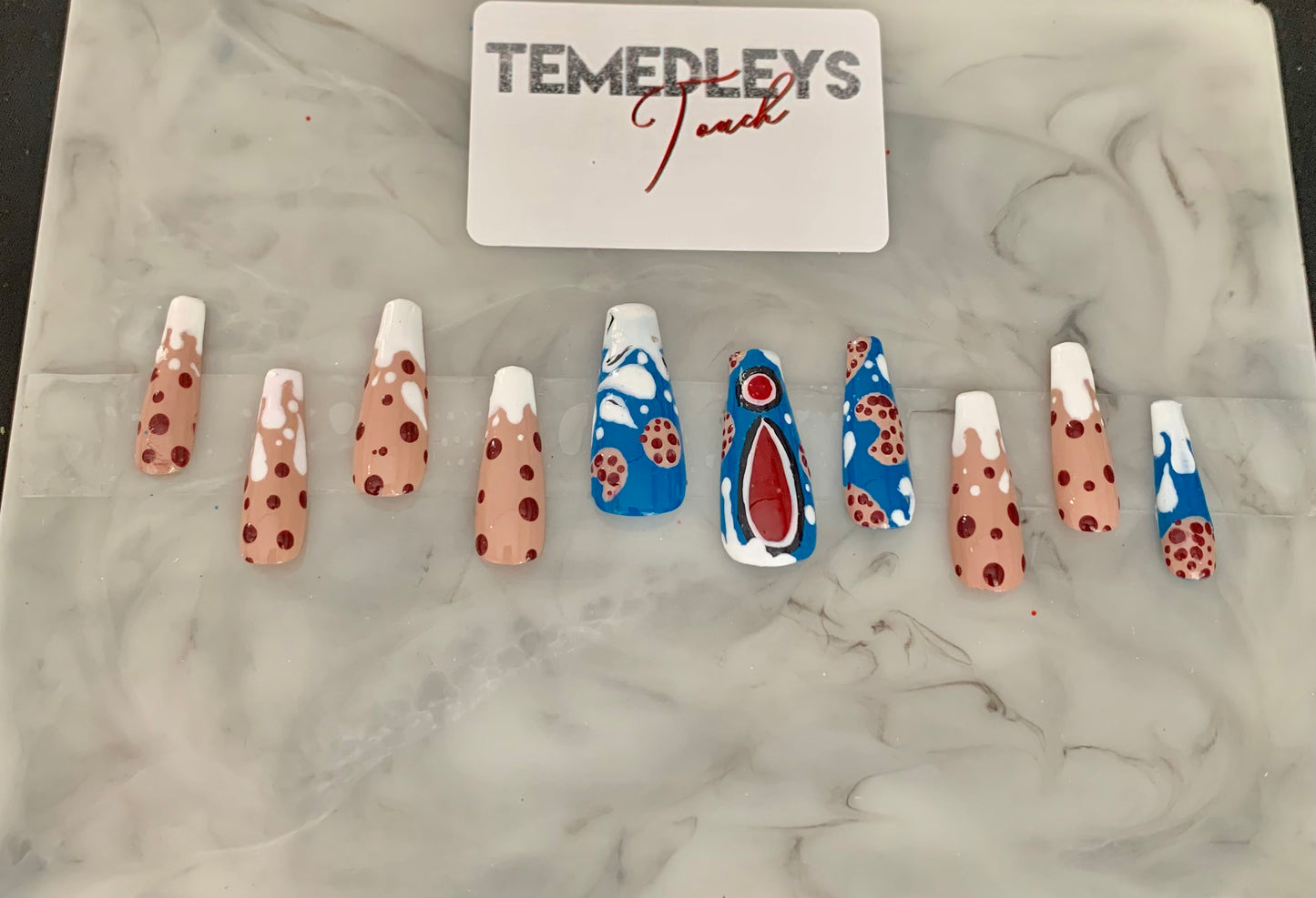 Chips Ahoy XL coffin press on nails