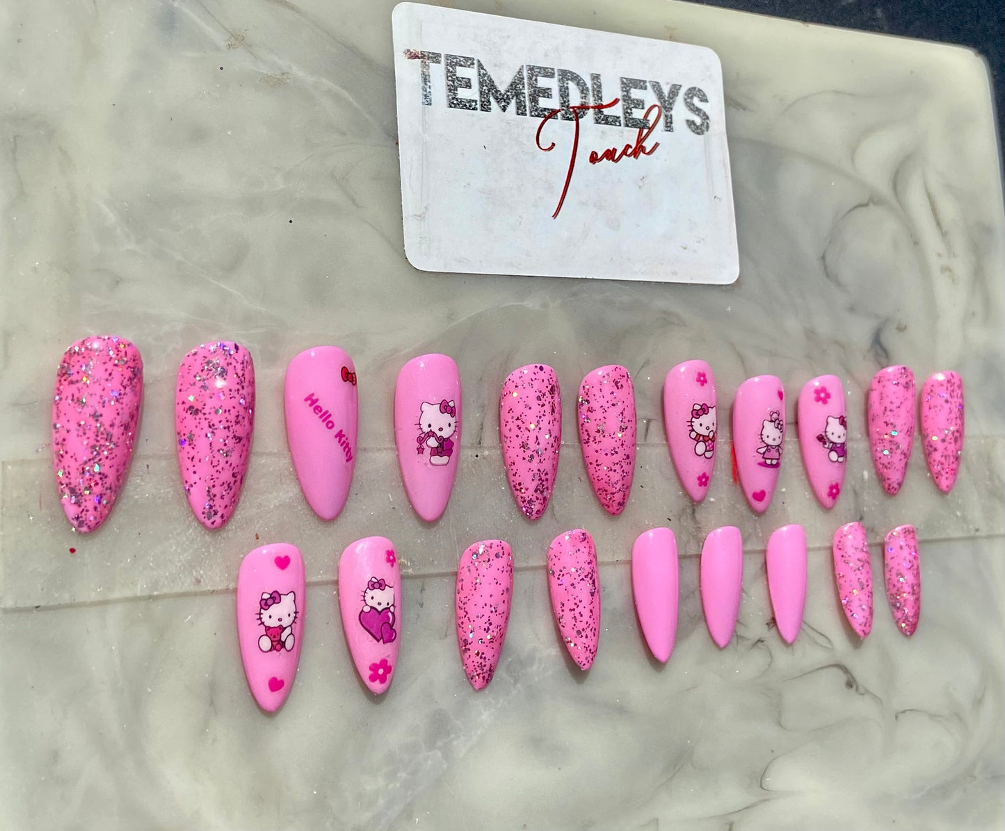 Kid kitty press on nails