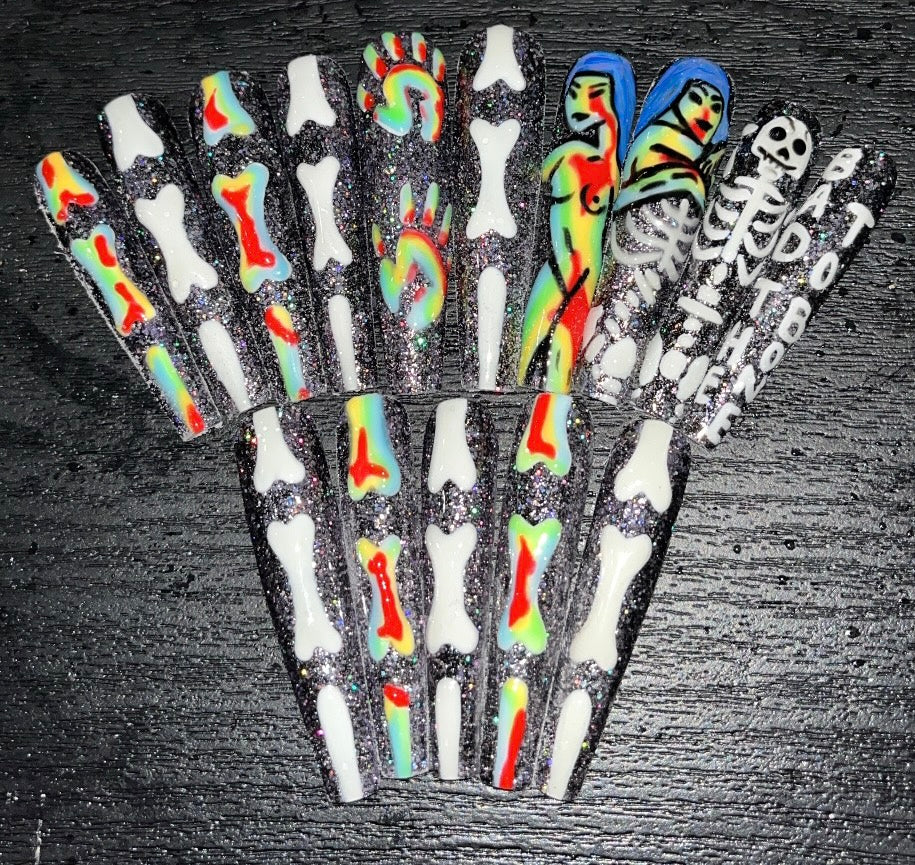 Bad To The Bone (GITD) Nails