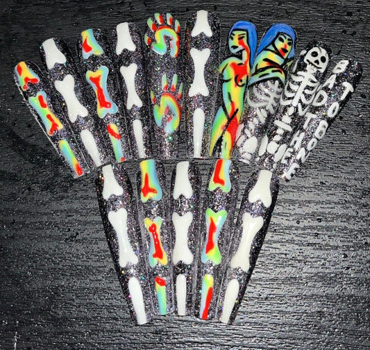 Bad To The Bone (GITD) Nails