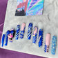 Blue Bandana press on nails