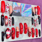 Red devil press on nails