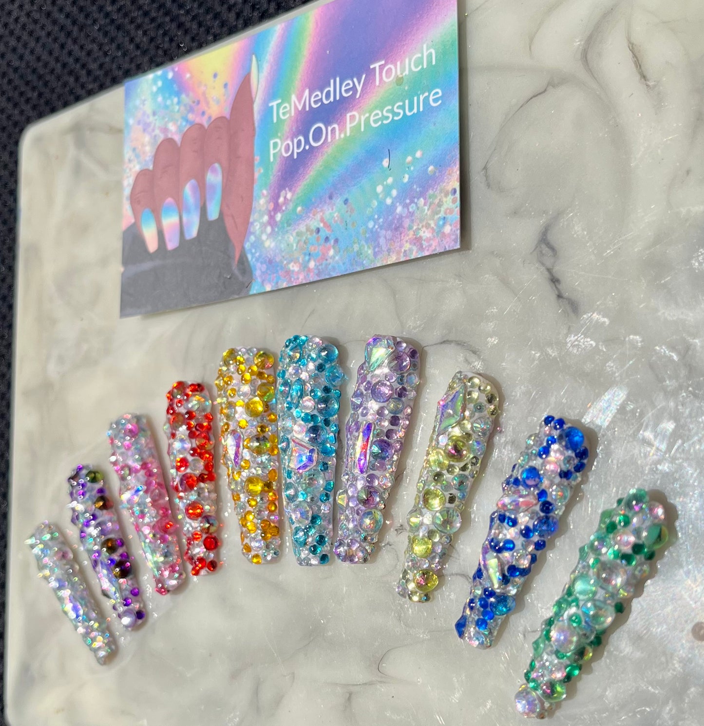 Color Bling press on nails