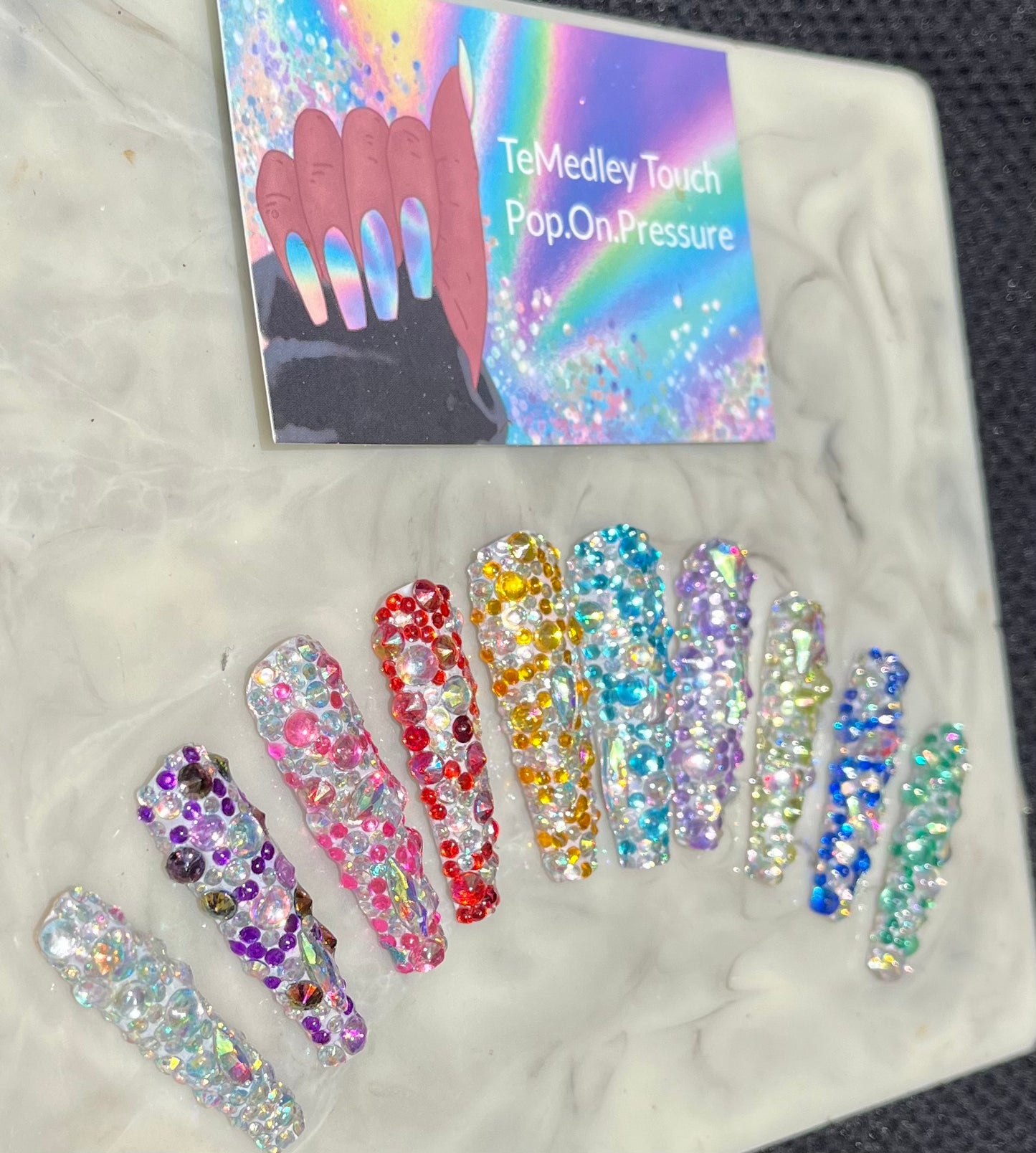 Color Bling press on nails