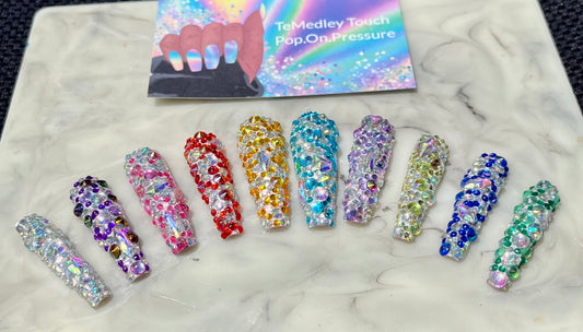 Color Bling press on nails