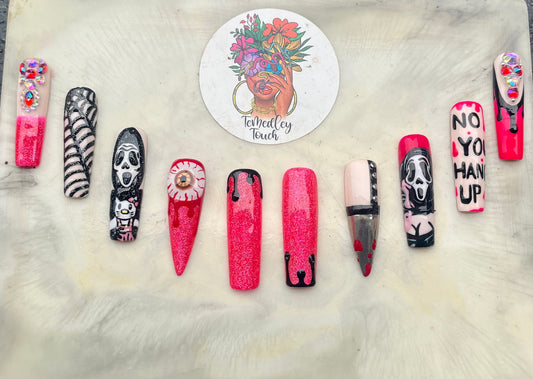 Scream Kitty press on nails