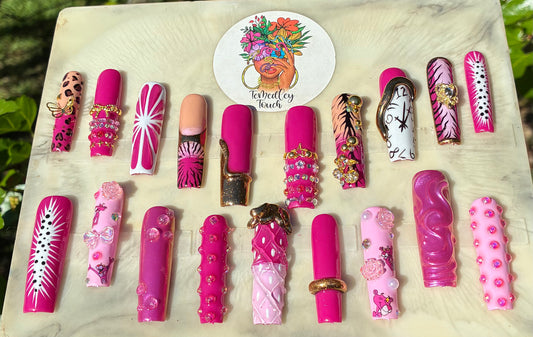Pink Grapefruit Nails