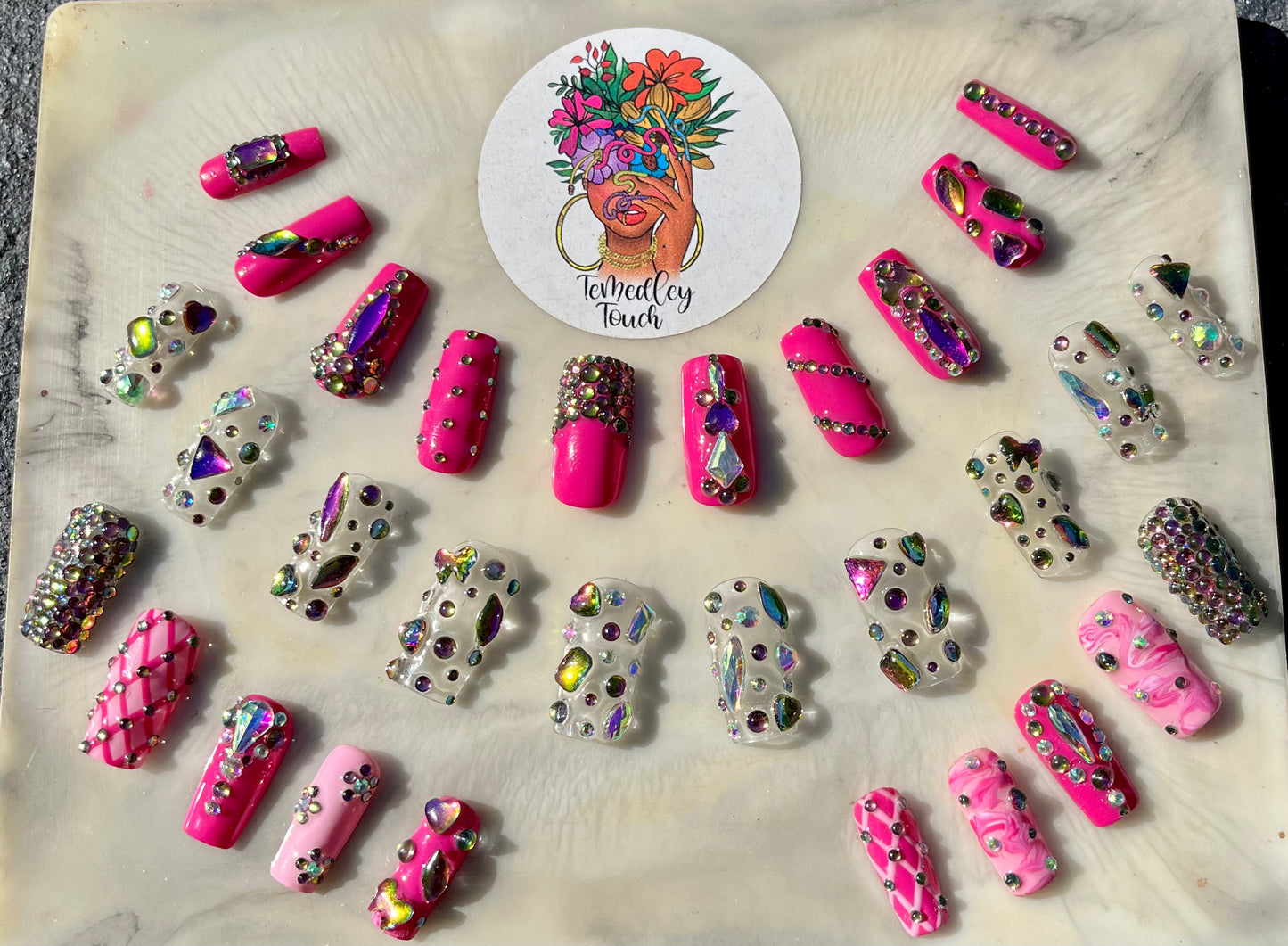 Bling Birthday press on nail set