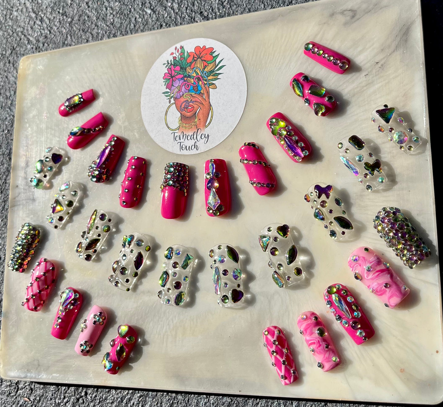 Bling Birthday press on nail set