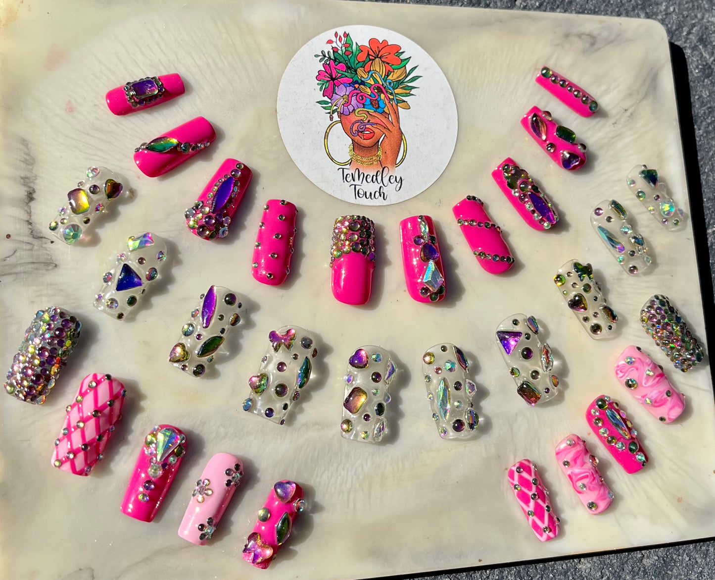 Bling Birthday press on nail set