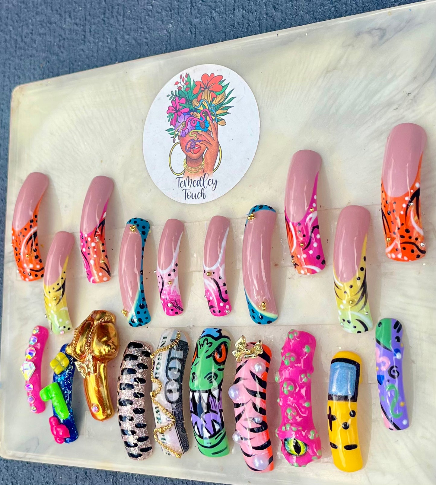 90s Reptar Press On Nails