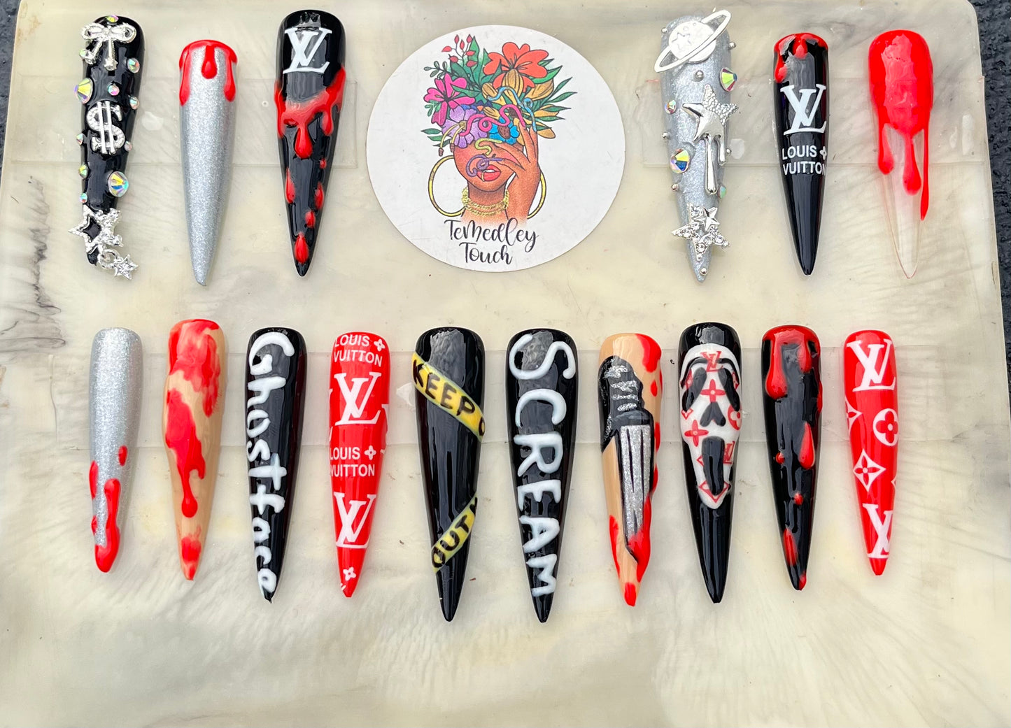 GhostFace Designer (GITD) Nails