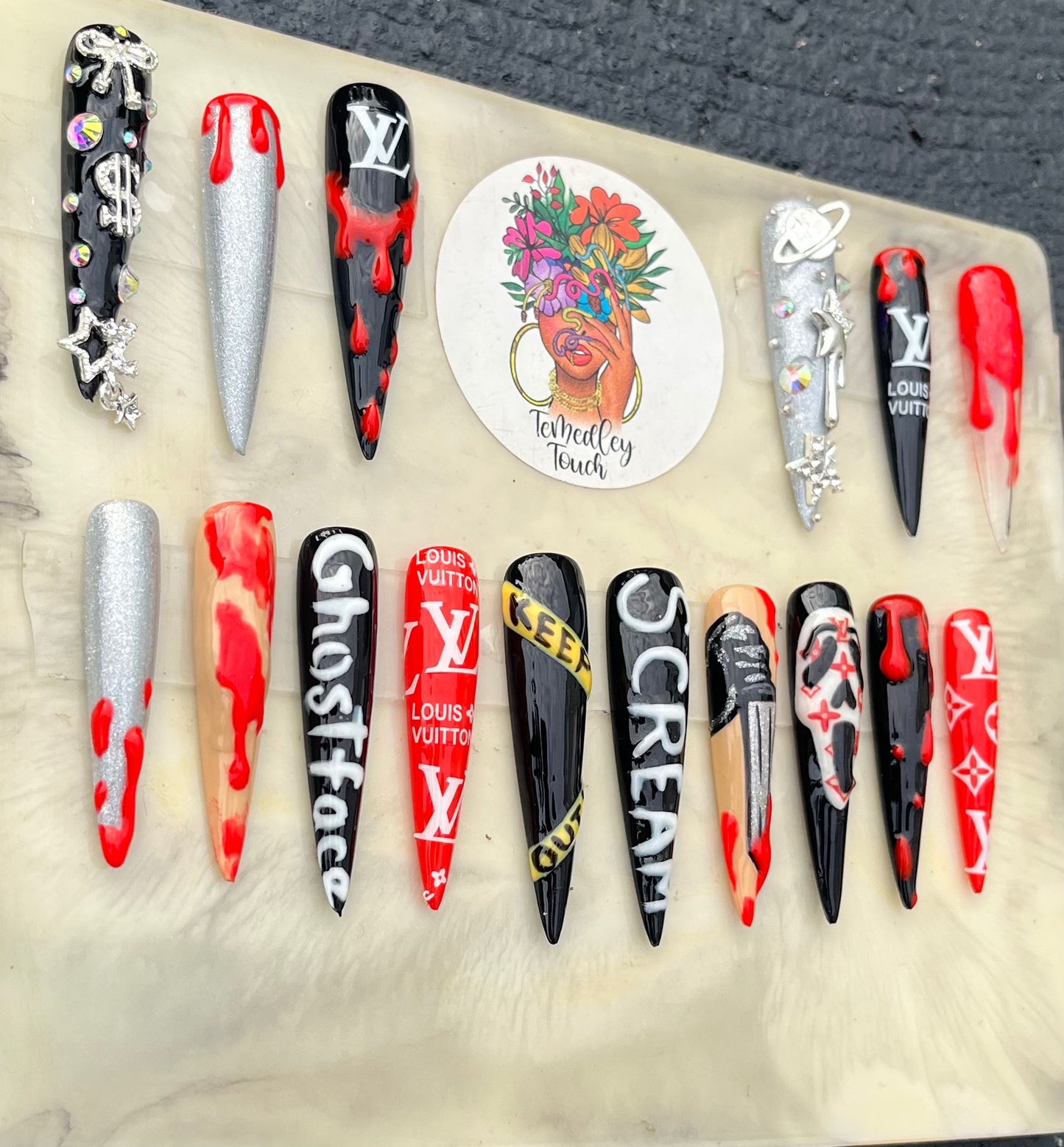 GhostFace Designer (GITD) Nails