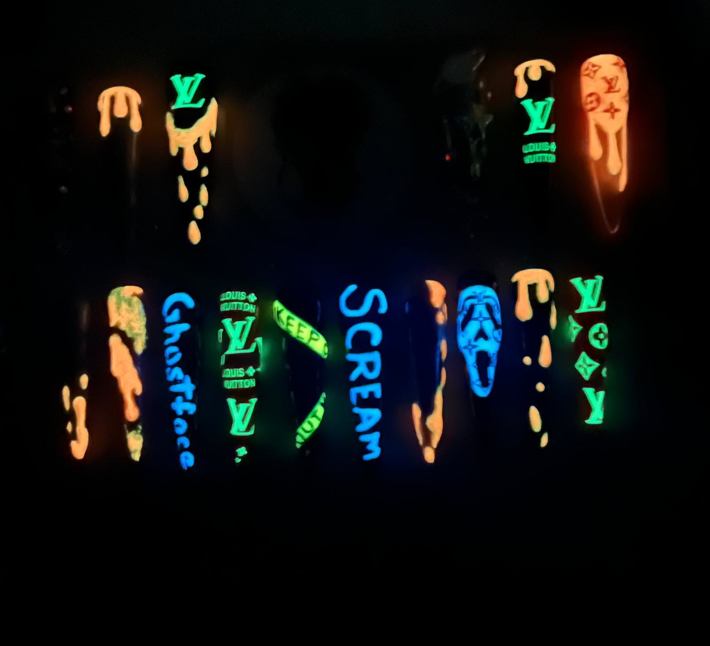 GhostFace Designer (GITD) Nails