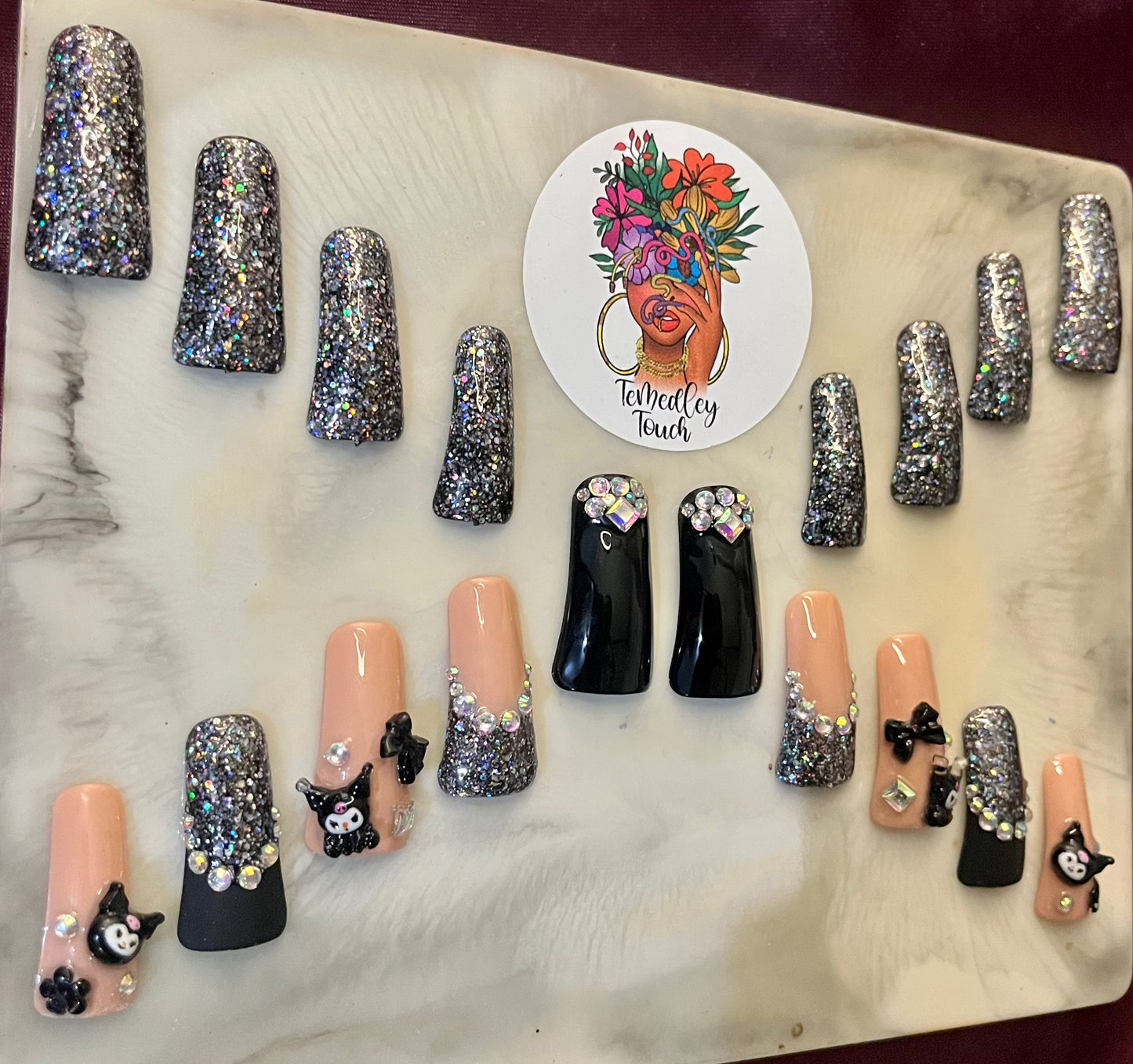 Kuromi Duck press on nails