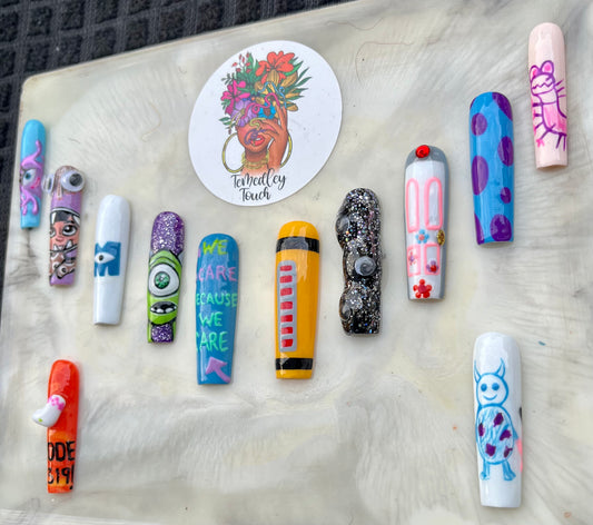 Monsters Inc. Press on nails