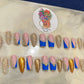 Blue & Gold Pixie Nails