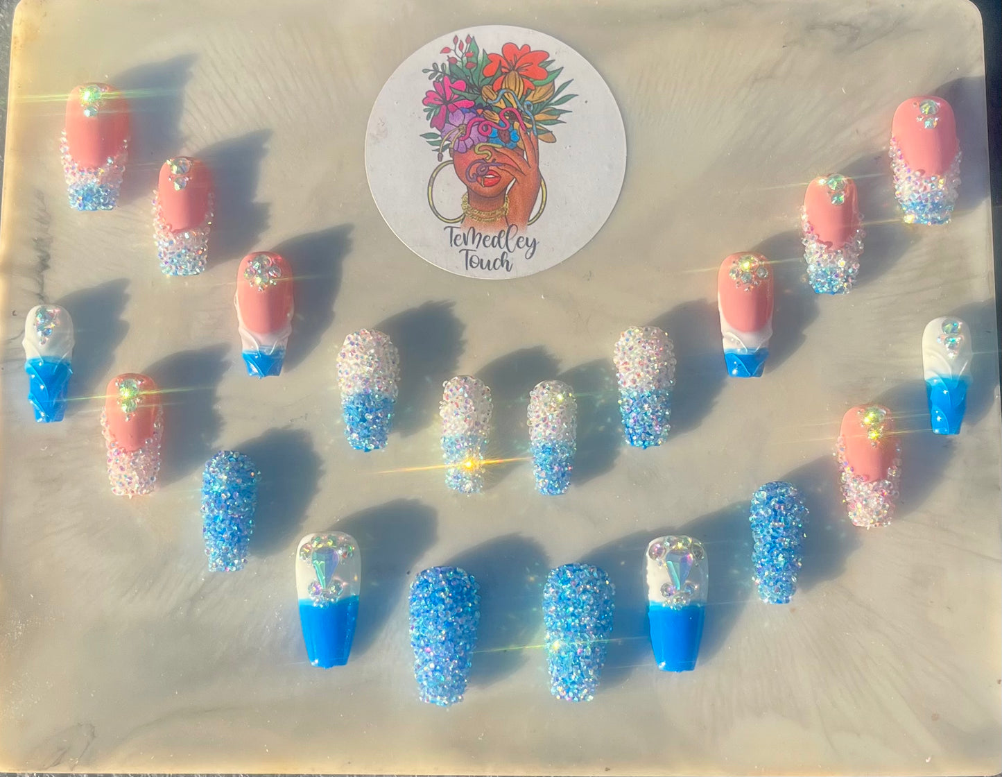 Short Pixie Dust Nails