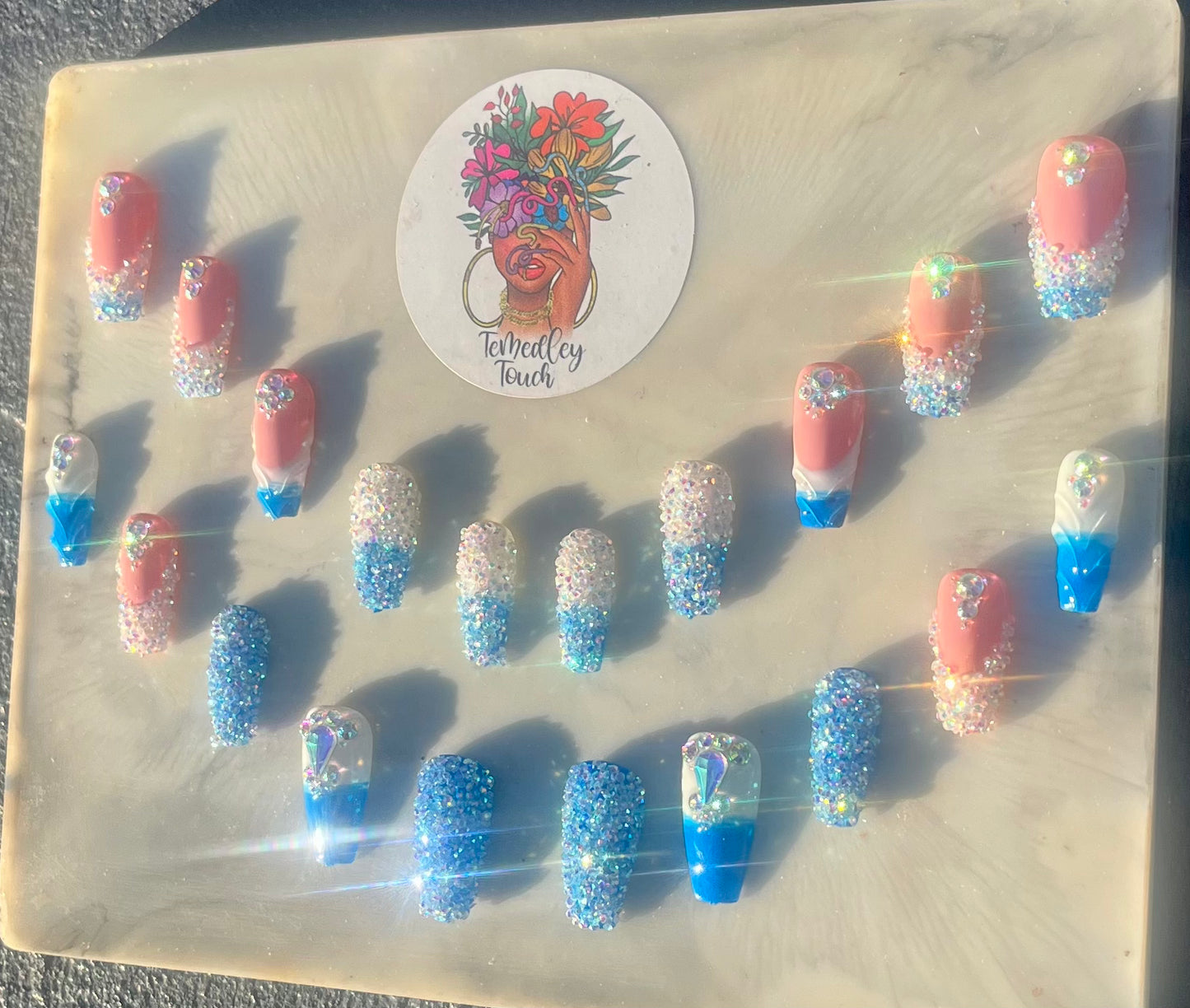 Short Pixie Dust Nails