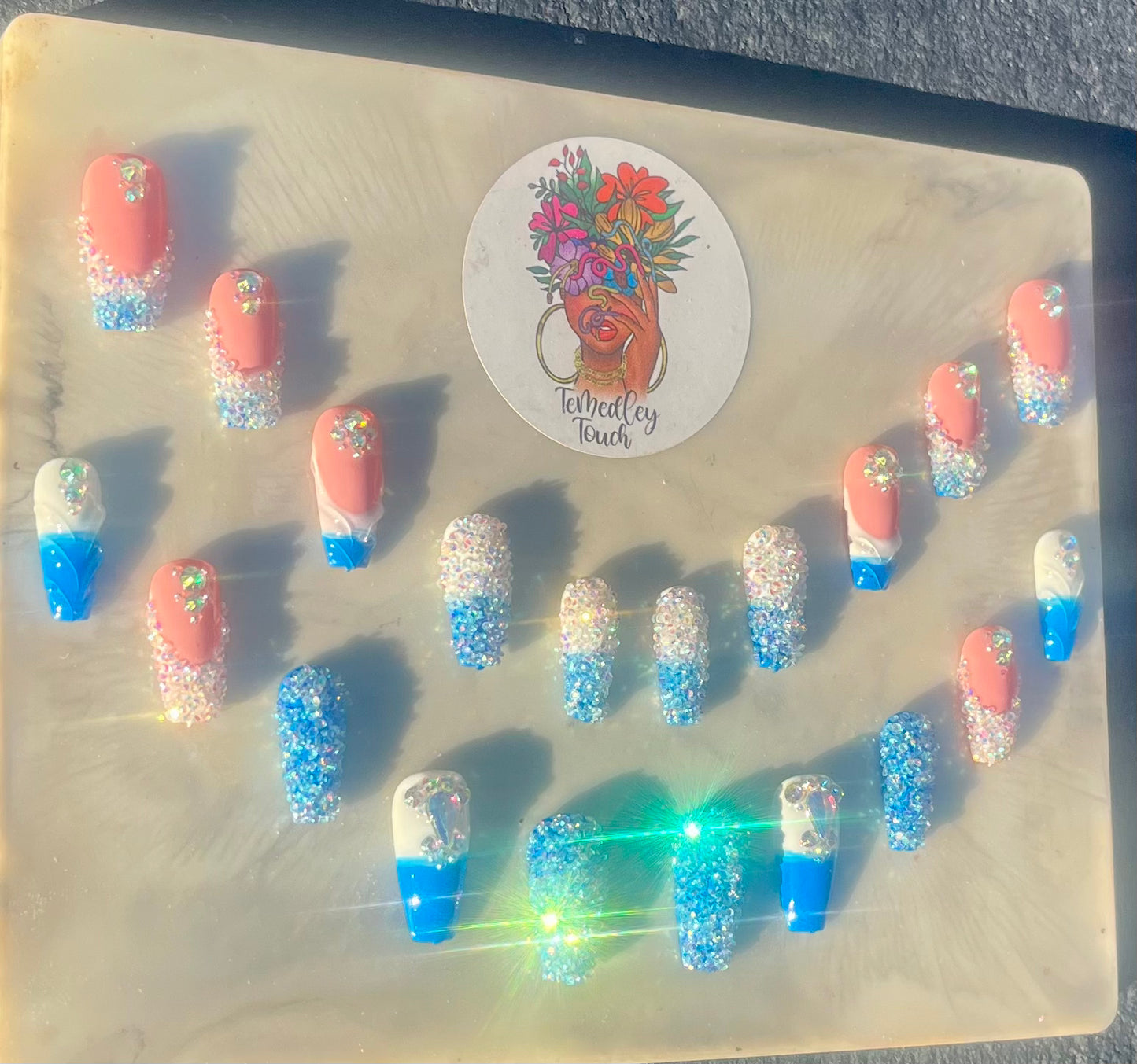 Short Pixie Dust Nails
