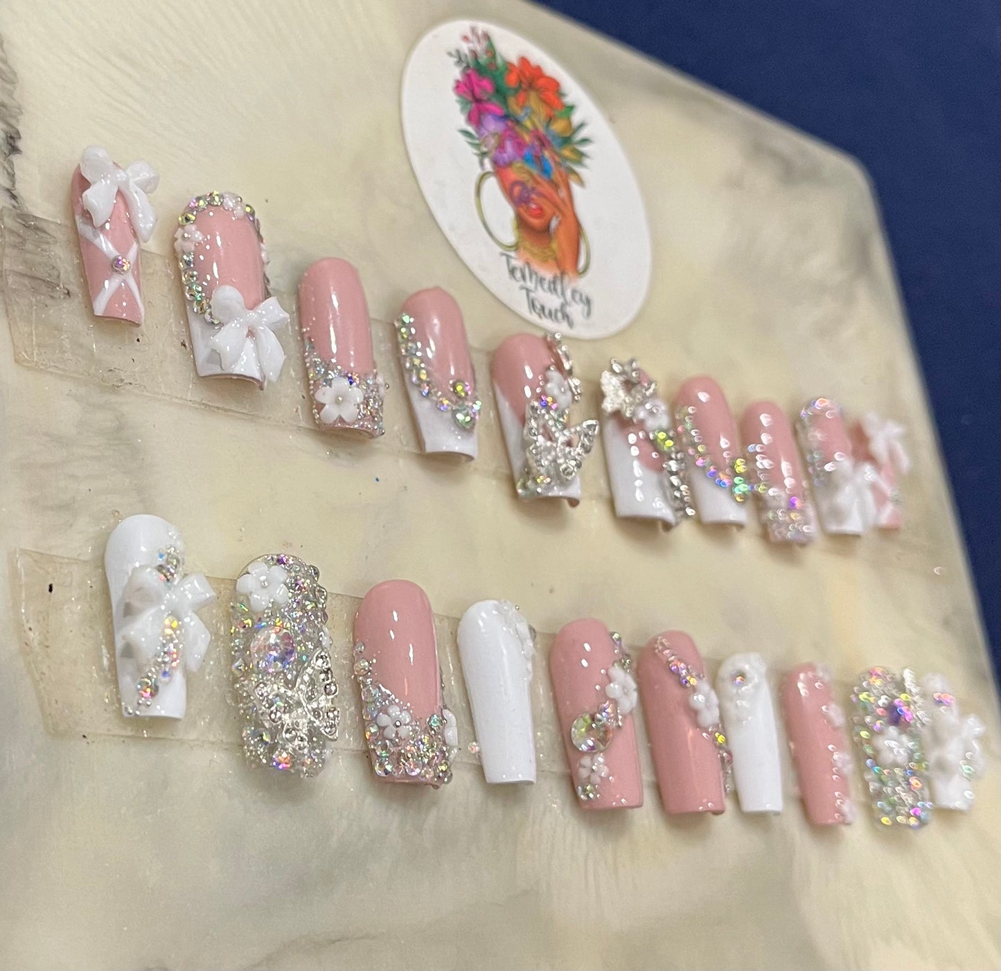 Bling French Tip Nails