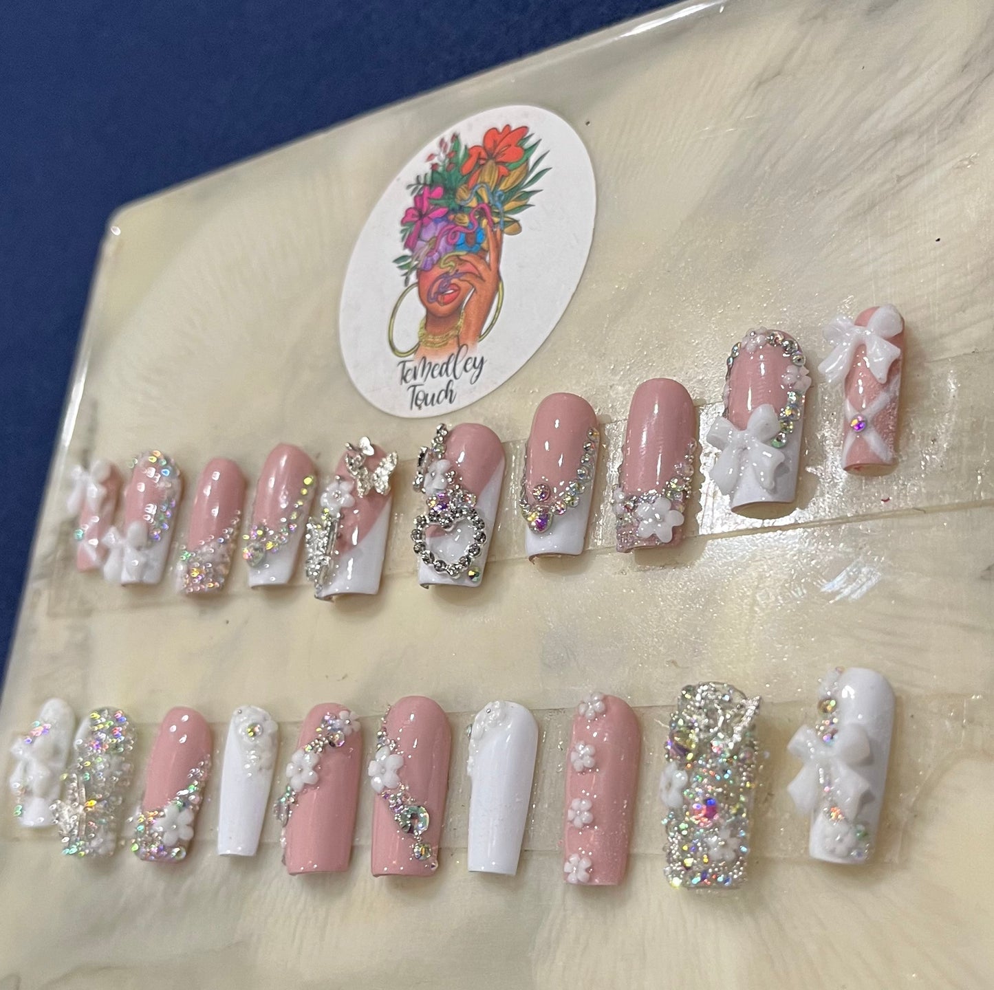 Bling French Tip Nails