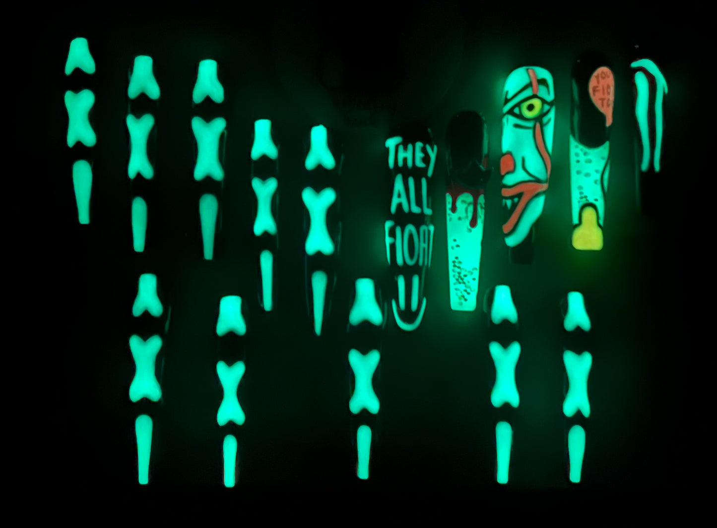 “IT” Clown GITD Aqua Nails