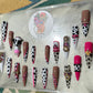 Cow print glam press on nail