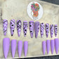 Lavender heart bandana nails