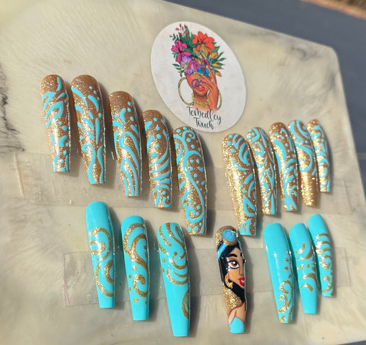 Princess Jasmine Press On Nails
