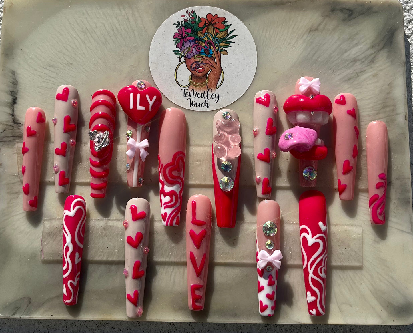 ILY Valentines Day Nails